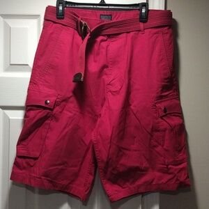 Red Levi cargo shorts
